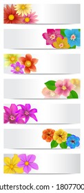 Set of floral banners. Vector illustration. 