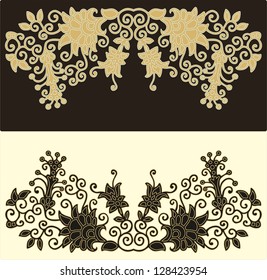 set of floral border decoration