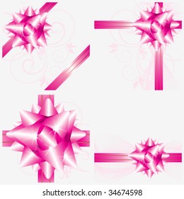 set of floral bows