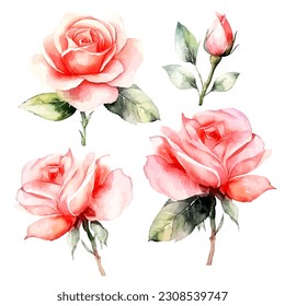 set of floral branch doodle
