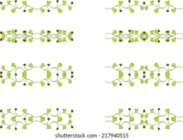 Set of floral branch elements
