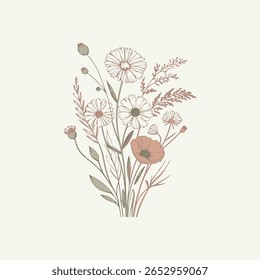 Set van bloemtakken. Bloem roze roos, groene bladeren. Trouwconcept met bloemen. Bloemen poster, uit te nodigen. Vector regelingen voor wenskaart of uitnodiging ontwerp