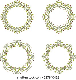 Set of floral branch frames