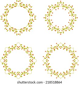 Set of floral branch frames
