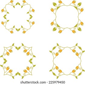 Set of floral branch frames