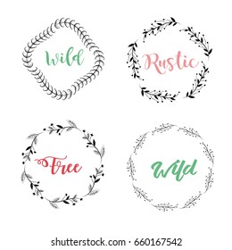 set floral branches design concept
