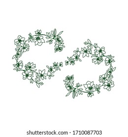 Set of floral branch.Flower vector hand drawn.Make concept for floral poster, invite, greeting card or invitation design