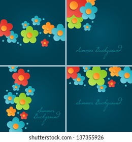 Set of floral card design. Vector illustration