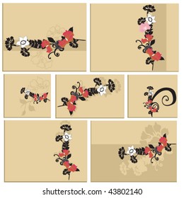 Set of floral cards