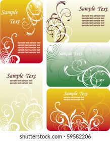 set of floral cards