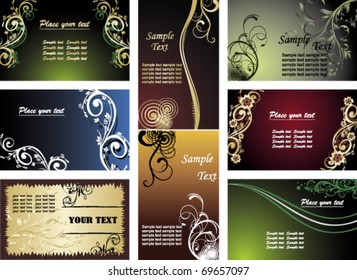 set of floral cards