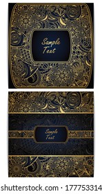 Set of floral cards. Elegant floral design. Seamless background. Can be used as invitation     