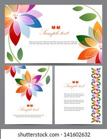 Set of floral cards. Vector background. Easy to edit. Perfect for invitations or announcements.