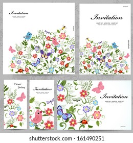 Set of floral cards for your design