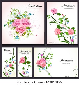 Set of floral cards for your design