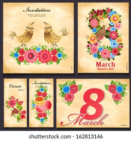 Set of floral cards for your design
