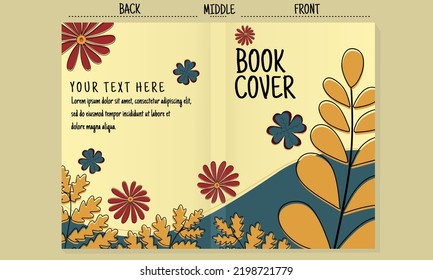 conjunto de plantillas de portada de libros para niños con dibujos florales. ilustración de libro infantil