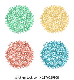 Set of Floral circles. Vector set. Use for ecology nature design.