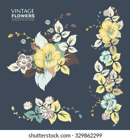Set of floral compositions.