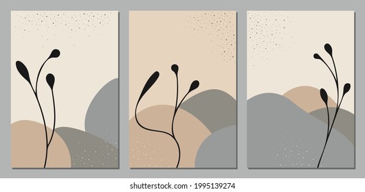 Conjunto de líneas de arte continuo floral con forma abstracta en un estilo moderno y minimalista. Ilustraciones vectoriales para concepto de belleza, artes murales, postal, afiche.