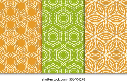 set of floral creative geometric ornament. Seamless vector illustration. For design, wallpaper, textile industry.