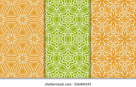 set of floral creative geometric ornament. Seamless vector illustration. For design, wallpaper, textile industry.