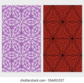 set of floral creative geometric ornament. Seamless vector illustration. For interior design, wallpaper, invitation set of floral creative geometric ornament. Seamless vector illustration. For interior design, wallpaper, invitation