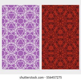 set of floral creative geometric ornament. Seamless vector illustration. For interior design, wallpaper, invitation