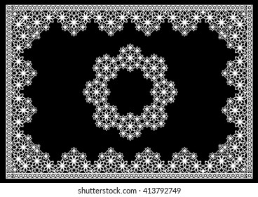 Set of floral decoration elements. Collection lace doodles. Vintage ornaments vector frame. Retro style design. Frame for inscriptions. Collection for invitations, cards, banners, posters, signs.