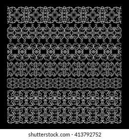 Set of floral decoration elements. Collection lace doodles. Vintage ornaments vector frame. Retro style design. Frame for inscriptions. Collection for invitations, cards, banners, posters, signs,logos