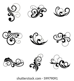 Set of floral decorations for design. Jpeg version also available in gallery