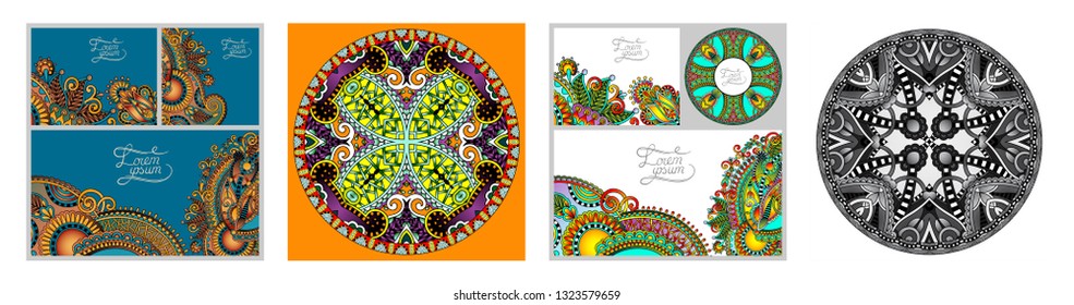 set of floral decorative background, template frame design for card, brochure, book, business card, postcard, wedding invitation, banner, CD design