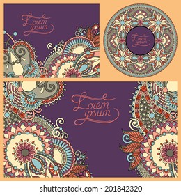 set of floral decorative background, template frame design for card, brochure, book, business card, postcard, wedding invitation, banner, CD design