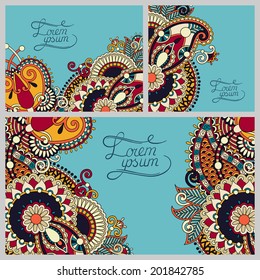 set of floral decorative background, template frame design for card, brochure, book, business card, postcard, wedding invitation, banner
