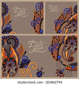 set of floral decorative background, template frame design for card, brochure, book, business card, postcard, wedding invitation, banner