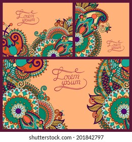 set of floral decorative background, template frame design for card, brochure, book, business card, postcard, wedding invitation, banner