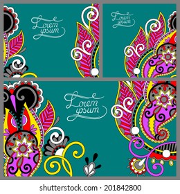 set of floral decorative background, template frame design for card, brochure, book, business card, postcard, wedding invitation, banner