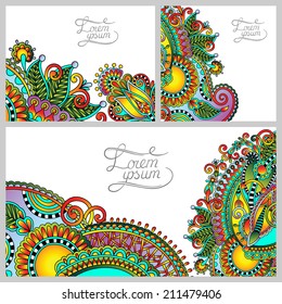 set of floral decorative background, template frame design for card, brochure, book, business card, postcard, wedding invitation, banner