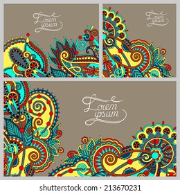 set of floral decorative background, template frame design for card, brochure, book, business card, postcard, wedding invitation, banner