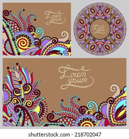 set of floral decorative background, template frame design for card, brochure, book, business card, postcard, wedding invitation, banner, CD design, vector illustration