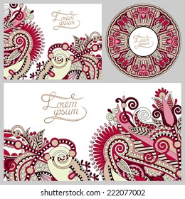 set of floral decorative background, template frame design for card, brochure, book, business card, postcard, wedding invitation, banner, CD design, vector illustration
