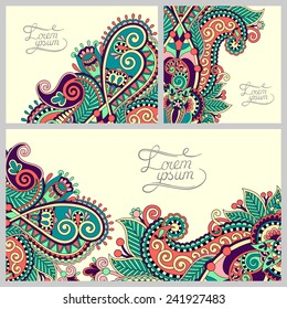 set of floral decorative background, template frame design for card, brochure, book, business card, postcard, wedding invitation, banner, vector illustration