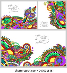 set of floral decorative background, template frame design for card, brochure, book, business card, postcard, wedding invitation, banner, vector illustration