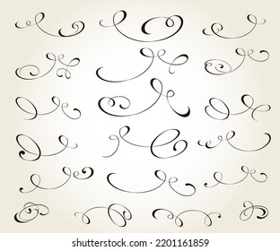 Set of floral decorative elements for design isolated, editable. From the largest and best collection of decorative elements .