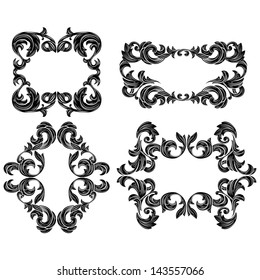 Set of floral design elements