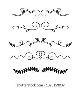 Vector Set Hand Drawn Dividers Isolated Stock Vector (Royalty Free ...