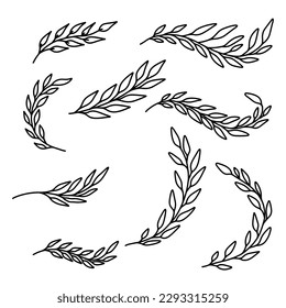 Set of floral design elements in vintage style. Design element for decorations. Vector illustration