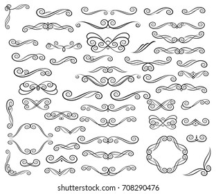 Set floral design element.Vector illustration.Well built for easy editing.