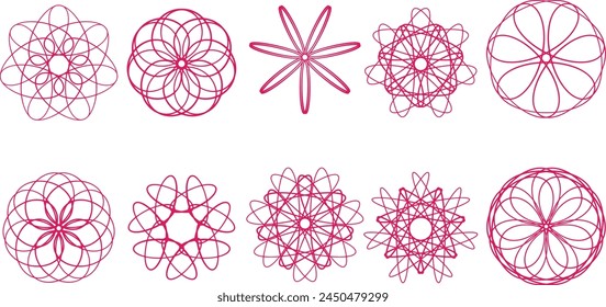Set Of Floral Design Vector EPS10 - Bundle Collection Of Decoration Elements Floral Design 