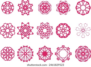 Set Of Floral Design Vector EPS10 - Bundle Collection Of Decoration Elements Floral Design